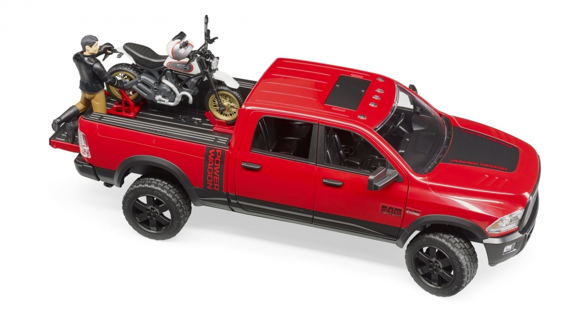 Bruder Carrinha RAM 2500 Power Wagon com Ducati Desert Sled
