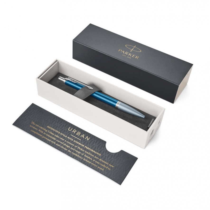 Parker Azul e Prateada com caixa presente